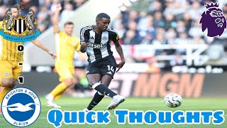 Newcastle United 01 Brighton amp Hove Albion QTs WE CANT SCORE GOALS RIGHT NOW [upl. by Silver326]