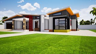 Simple and beautiful house Design  3 Bedroom design with Skillion Roof  222mx179m [upl. by Molohs354]