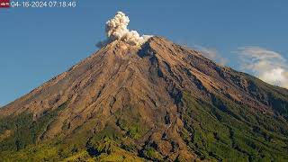 Apr 16 2024 An Eruption at Semeru Volcano Indonesia [upl. by Ecadnak]