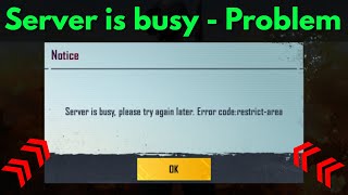 Fix server is busy please try again later error code restrict area bgmi  problem solved [upl. by Odlanyar687]