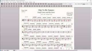 Drum Score World Sample  Huey Lewis  Hip To Be Square [upl. by Massie]