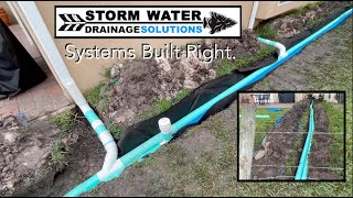 How To Build A French Drain  Yard Drainage  Dual Pipe Roof Runoff System [upl. by Giraud]