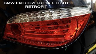 BMW E60  E61 PRE LCI To LCI Tail lights Retrofit [upl. by Jacobina]