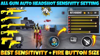 FREE FIRE ALL GUN AUTO HEADSHOT SENSIVITY SETTING  0 RECOIL AUTO HEADSHOT SENSITIVE SETTING  FF [upl. by Lerred]