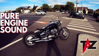 CITY CRUISE  YAMAHA DRAGSTAR XVS 650  BOBBER  POV RAW PURE ENGINE SOUND 4K VSTAR [upl. by Mathilde]