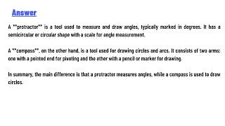 What is the difference between a protractor and a compass [upl. by Vincelette899]