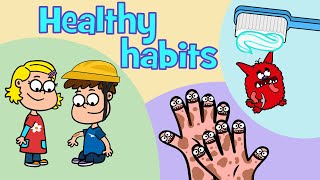 Healthy habits kids songs compilation  Hooray Kids Songs  Hacky Smacky  Wash us  Booboo Song [upl. by Sancho]