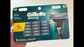 Gillette Mach3 Razor Blade Refills Unboxing [upl. by Etnasa10]