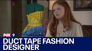 Duct tape fashion designer eyes scholarship for dress creation I KMSP FOX 9 [upl. by Yragerg414]