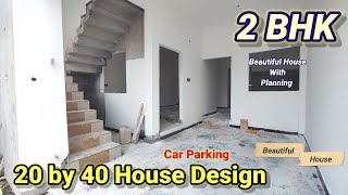 20 × 40 house plan with car parking  20 by 40 house plan 2bhk  20 × 40 2bhk house plan [upl. by Arracahs885]