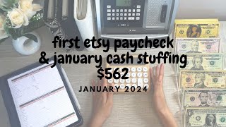 first etsy paycheck amp january cash stuffing  562  giveaway winners  financial audit [upl. by Slotnick]