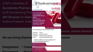 lyfus pharma amp Aurobindo pharma hiring freshers candidate [upl. by Truelove]