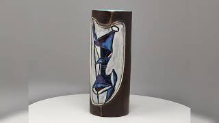 1950s Gorgeous Marcello Fantoni Ceramic Vase Encased in Leather Made in Italy [upl. by Starla69]