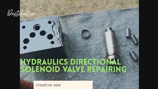 hydraulics directional solenoid valve repairing [upl. by Burrow529]