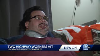 I couldnt get out of the way fast enough says construction worker hit on I94 [upl. by Fawne]