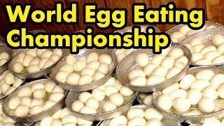 120 Eggs Eaten in 8 Mins World Egg Eating Championship [upl. by Oile]