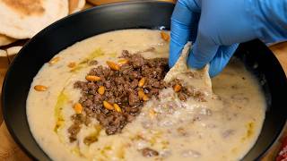 Lebanese Kishk dish with minced meat 🌨️ The Lebanese official winter meal [upl. by Bainter646]