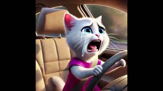 Kitten Drives Car 🚗 to chase Train 🚂 Shocking Car Crash 🙀 ai catvideos cats [upl. by Aisinoid]