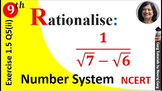 Rationalise the denominator 1√7√6  Rationalize the denominator of 1 by root 7 minus root 6 [upl. by Sedlik]