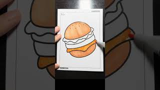 🍔🤤 asmr coloring markers relax asmr coloring markers relaxing peaceful art burger [upl. by Behnken43]