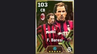 F Baresi 103 Progression Points in Efootball 2024 [upl. by Honniball]