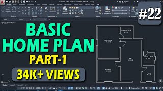 22  Basic Home Plan Practice  Part 1  AutoCAD full Tutorial for Beginners DeepakVermadp [upl. by Anuaf273]