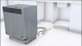 BOSCH fully integrated dishwasher installation animation in 6 steps [upl. by Nyrat396]