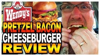 Wendys Pretzel Bacon Cheeseburger Review and Drive Thru Test [upl. by Grose]