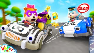 Police Car Chasing Thief Car 🚔 Super Rescue Team Song  More Cars Songs  Wolfoo Kids Songs [upl. by Animar]