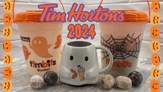 Tim Hortons NEW 2024 Halloween Timbits Buckets amp Ghost Mug  Tim Hortons Merch Test [upl. by Nowd]