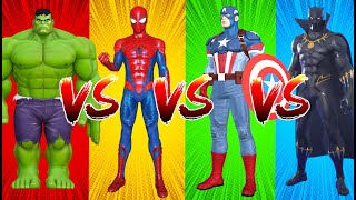 SUPERHEROES COLOR DANCE CHALLENGE Hulk vs SpiderMan vs Captain America vs Black Panther [upl. by Aiekal]