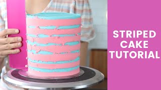 How To Create A Striped Cake Tutorial [upl. by Ecnarrot]