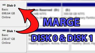 How to Merge Disk 0 and Disk 1 Windows 10  Extend C drive To Another Disk [upl. by Sidonius]