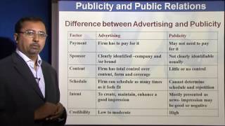 Marketing Management Lectures  Difference between Advertising and Publicity [upl. by Aihsad877]