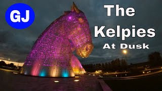 The Kelpies at Dusk Falkirk Scotland [upl. by Nilat]