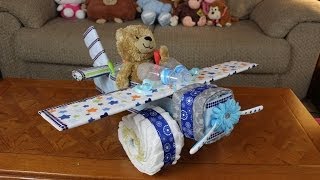 Boys Airplane Diaper Cake [upl. by Aicenaj]