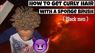 HOW TO GET CURLY HAIR WITH A SPONGE BRUSH [upl. by Ahsya999]