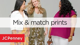 Outfit Ideas  How to Mix Prints and Patterns  JCPenney [upl. by Airottiv]