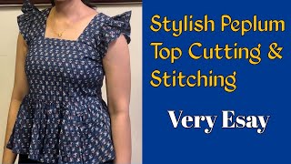 Stylish Peplum Top Cutting And Stitching എളുപ്പത്തിൽ ചെയ്യാൻ പഠിക്കാം [upl. by Sigvard788]