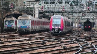 凄い パリの電車ラッシュアワー  250 Trains  Incredible Railway Rush Hour St Lazare Paris [upl. by Yaakov]