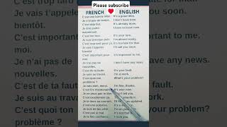 Learn French and English lesson 7 learnfrench english ingles spokenenglish [upl. by Netsua]