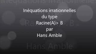 1SInéquations irrationnelles TRES DIFFICILE [upl. by Ynffit]