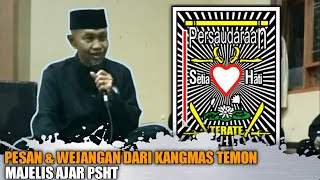 DEMI PSHT NYAWIJI  Pesan amp Wejangan dari kangmas Temon  Majelis Ajar PSHT [upl. by Revell408]