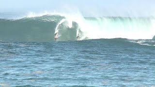 WATCH Surfers charge huge waves at Waimea Bay Peahi [upl. by Kathe129]