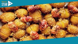 Jamie Olivers classic hasselback potatoes with pigs in blankets twist [upl. by Dong]