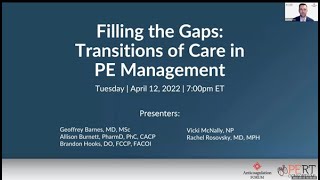 Filling the Gaps Transitions of Care in PE Management [upl. by Bergwall671]