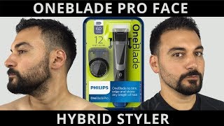 Beard Trimming  Philips Norelco Oneblade Pro Face Hybrid Styler  Model QP6510 [upl. by Lirbaj]