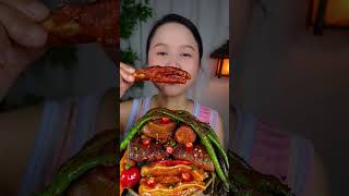 Korean spicy noodles challenge video Asmr eatingshrots mukbang rion100k eatingshow china [upl. by Damiani]