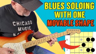 SOLOING OVER THE BLUES CHORD CHANGES WITH ONE SHAPE [upl. by Akehsay112]