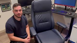 BOWTHY Executive Chair Modern Navy Blue Office Chair Review [upl. by Darcy]